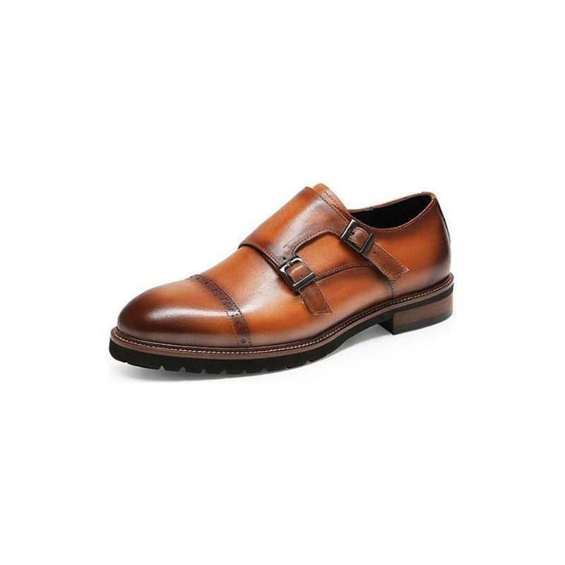 Pánska Formálna Obuv Buckluxe Exotic Brogue S Popruhom Pre Voľný Čas - Káva