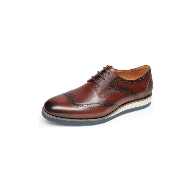 Pánska Formálna Obuv Exotic Textured Wingtip Príležitostná Oxford - Káva