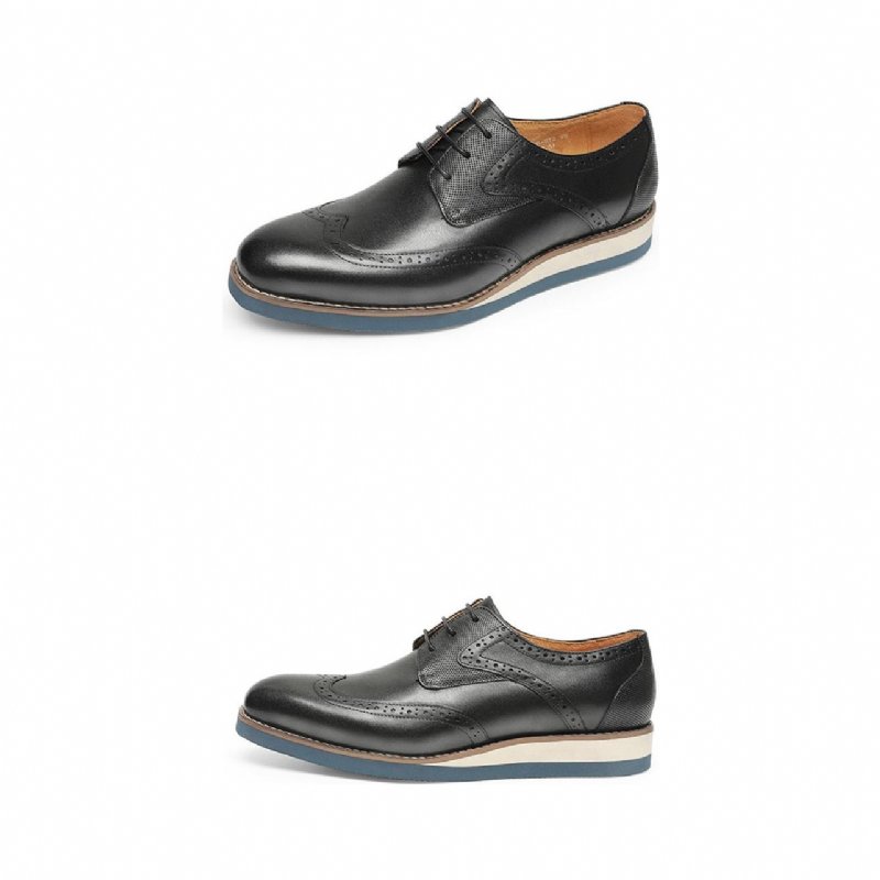 Pánska Formálna Obuv Exotic Textured Wingtip Príležitostná Oxford - Čierna