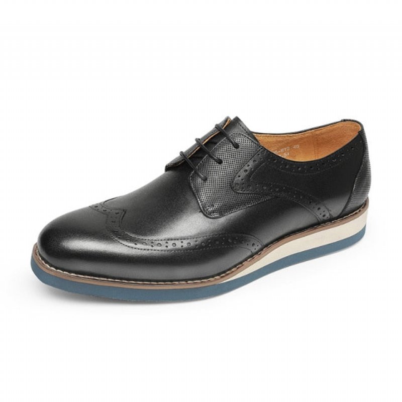 Pánska Formálna Obuv Exotic Textured Wingtip Príležitostná Oxford - Čierna