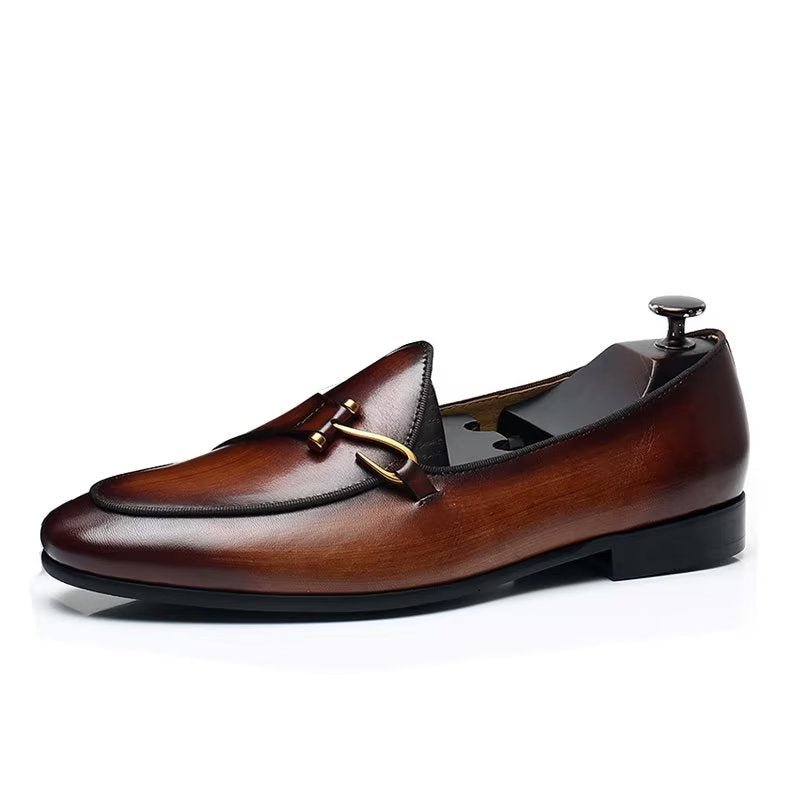 Pánska Spoločenská Obuv Classic Brogue Slip-ons - Hnedá