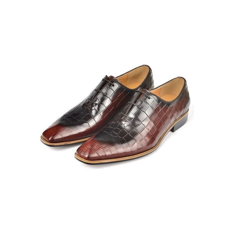 Pánska Spoločenská Obuv Croc-embossed Leather Oxford