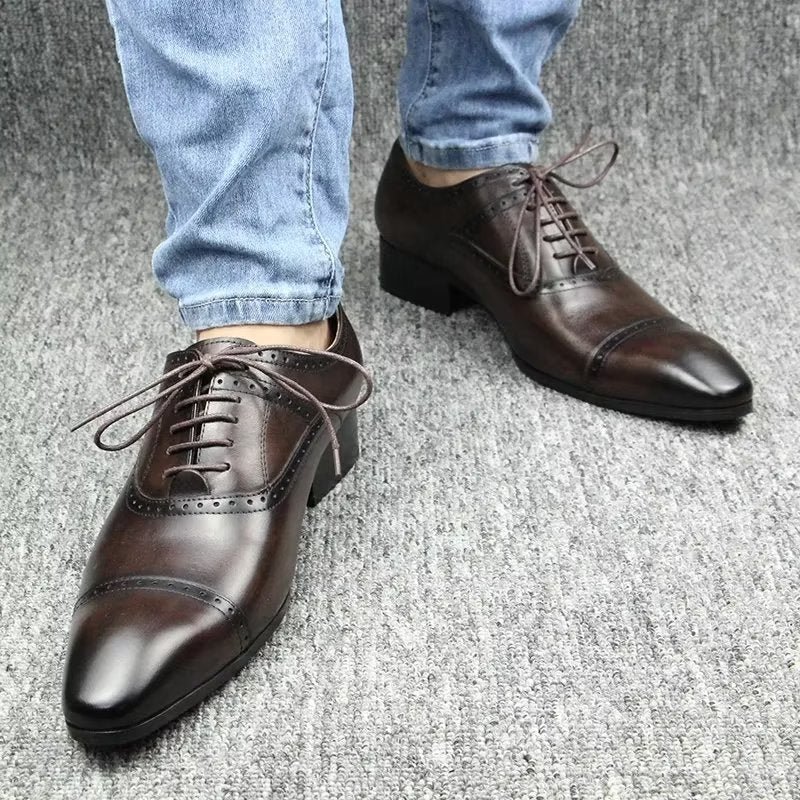 Pánska Spoločenská Obuv Deluxe Oxford Lavishnuptial Brogues - Káva