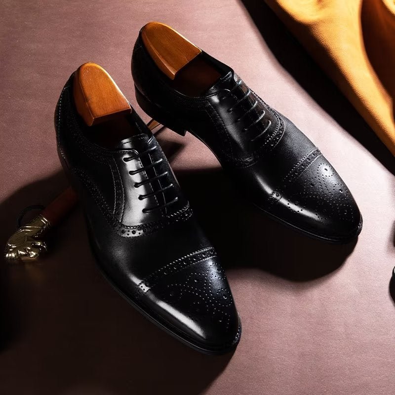 Pánska Spoločenská Obuv Elegantná Značky Brogues - Čierna