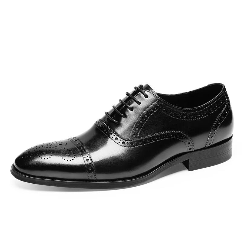 Pánska Spoločenská Obuv Elegantná Značky Brogues - Čierna