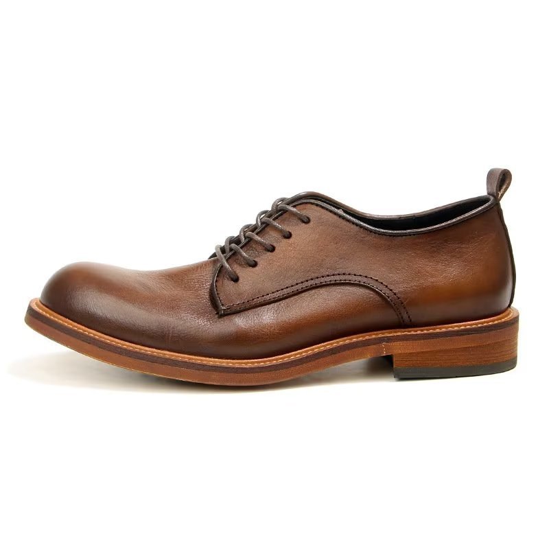 Pánska Spoločenská Obuv Elegantné Retro Kožené Šaty Brogue Oxford - Hnedá