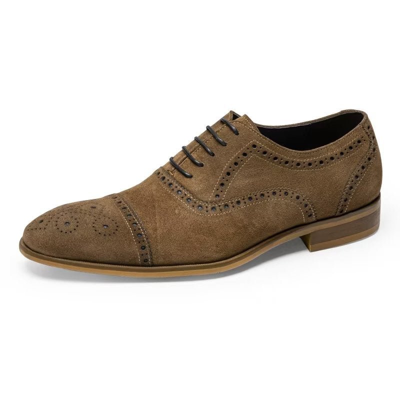 Pánska Spoločenská Obuv Elegantné Šnurovacie Šaty Brogues - Káva