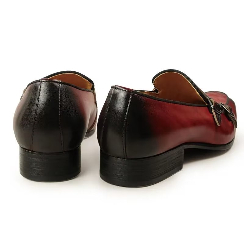 Pánska Spoločenská Obuv Exotic Metal Toe Slip-on Loafers - Červená