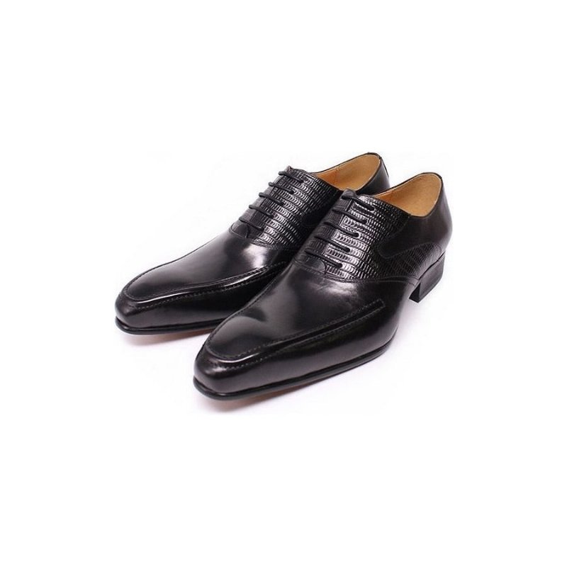 Pánska Spoločenská Obuv Exotic Pointed Toe Oxford - Čierna