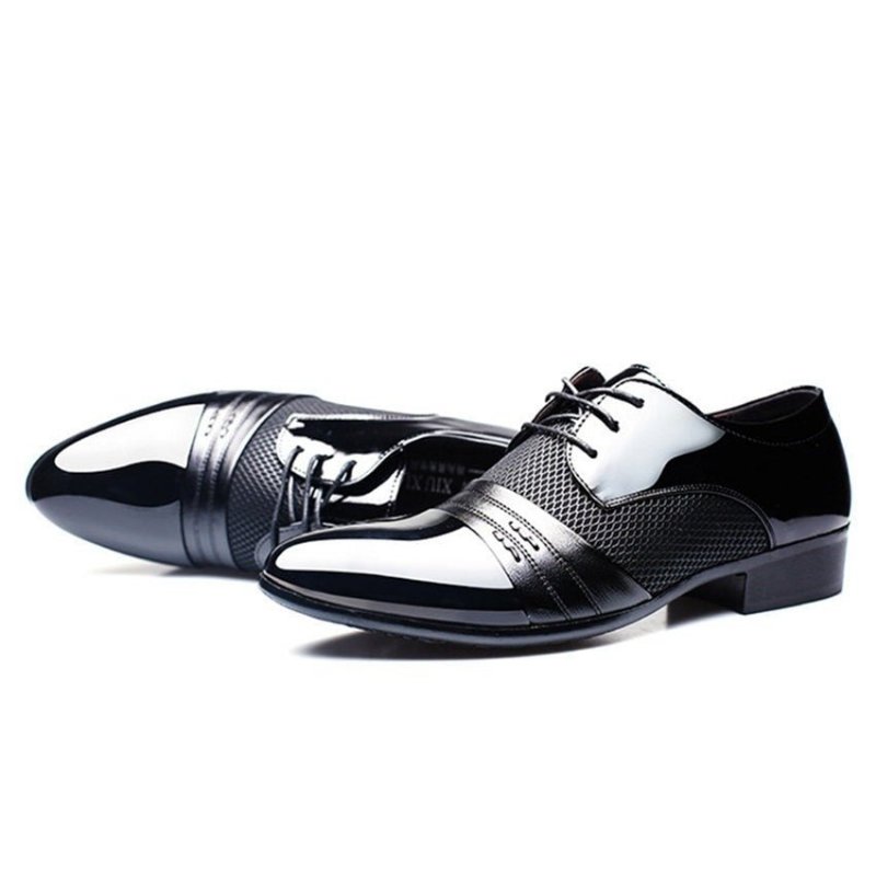 Pánska Spoločenská Obuv Exotic Pointed Toe Oxford - Čierna