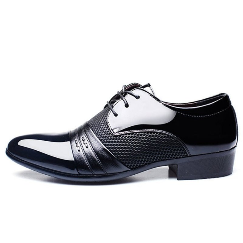 Pánska Spoločenská Obuv Exotic Pointed Toe Oxford - Čierna