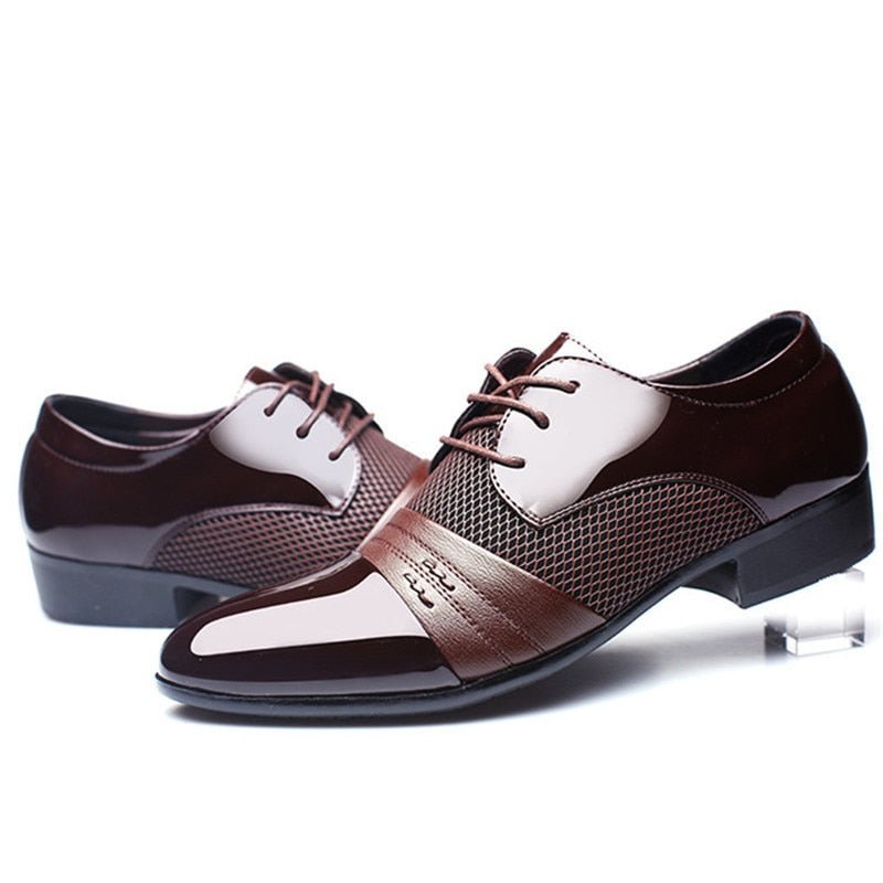 Pánska Spoločenská Obuv Exotic Pointed Toe Oxford - Kávová Návliečka