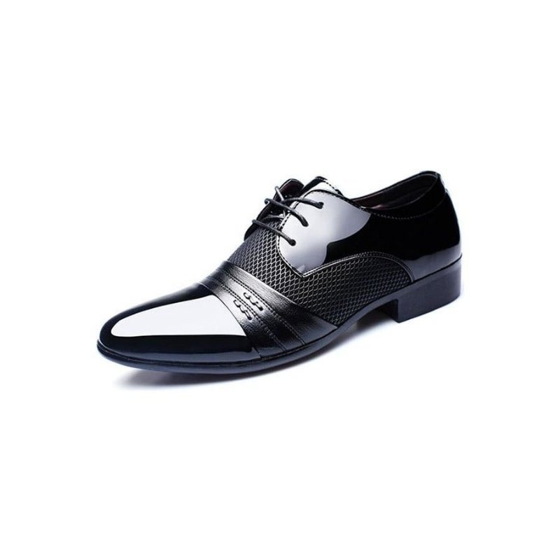 Pánska Spoločenská Obuv Exotic Pointed Toe Oxford - Čierna