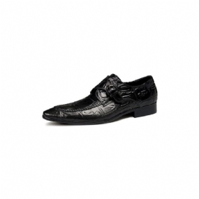 Pánska Spoločenská Obuv Exotic Pointed Toe Slip-on Brogues