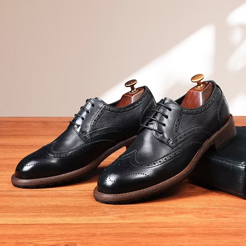 Pánska Spoločenská Obuv Exquisite Brogues - Čierna