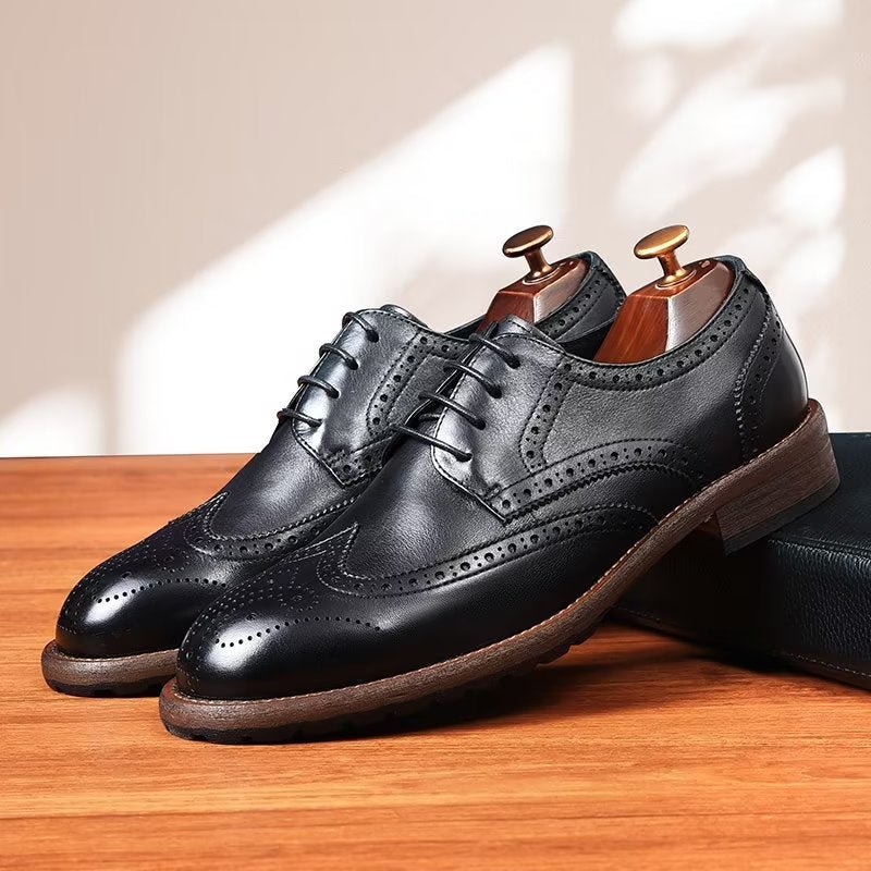 Pánska Spoločenská Obuv Exquisite Brogues - Čierna