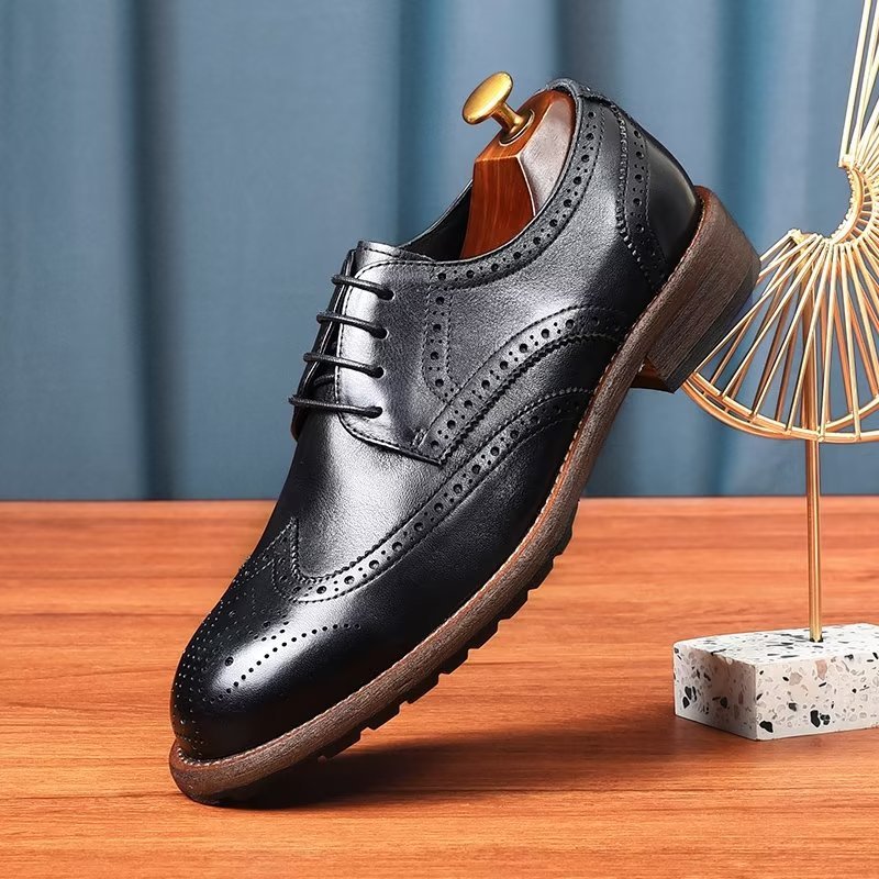 Pánska Spoločenská Obuv Exquisite Brogues - Čierna