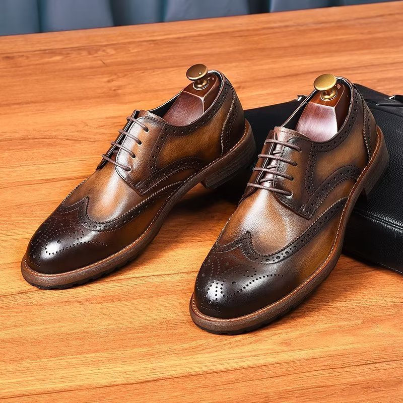 Pánska Spoločenská Obuv Exquisite Brogues - Káva