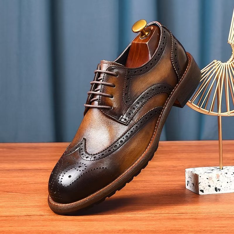 Pánska Spoločenská Obuv Exquisite Brogues - Káva