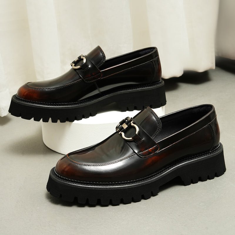 Pánska Spoločenská Obuv Hazel Luxury Platform Slip-on Loafers - Burdová