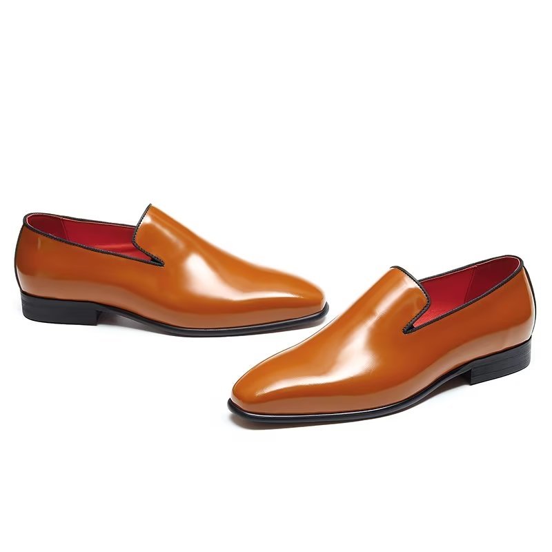 Pánska Spoločenská Obuv Slip On Brogue - Káva