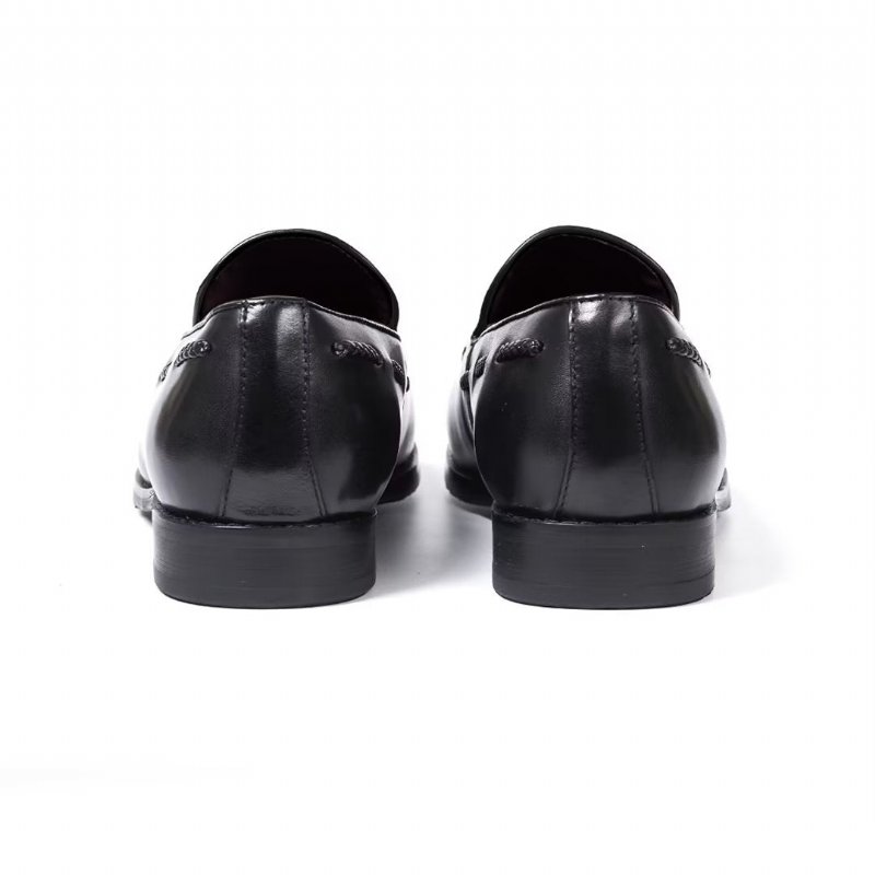 Pánska Spoločenská Obuv Sofistikované Allure Leather Slip-on - Čierna