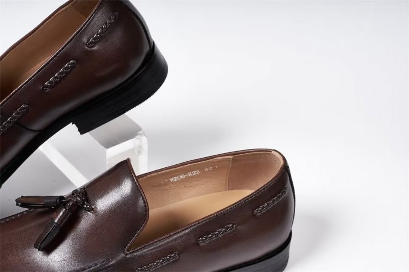 Pánska Spoločenská Obuv Sofistikované Allure Leather Slip-on - Hnedá