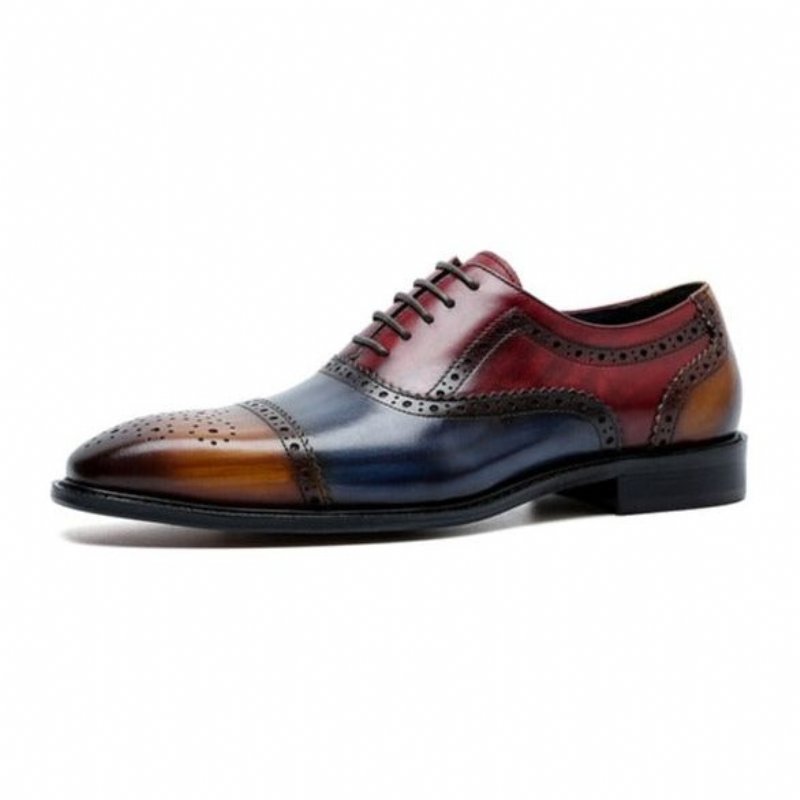 Pánska Spoločenská Obuv Wingtip Leather Lace-up Oxfords