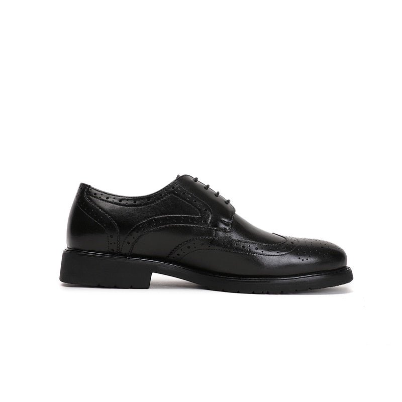 Pánska Spoločenská Obuv Wingtip Luxury Exotic Pointed Toe Oxford Brogues - Čierna