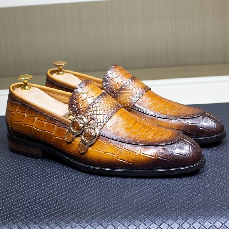 Pánska Spoločenská Obuv Z Pravej Kože Elegantné Crocformal Classic Brogues - Hnedá