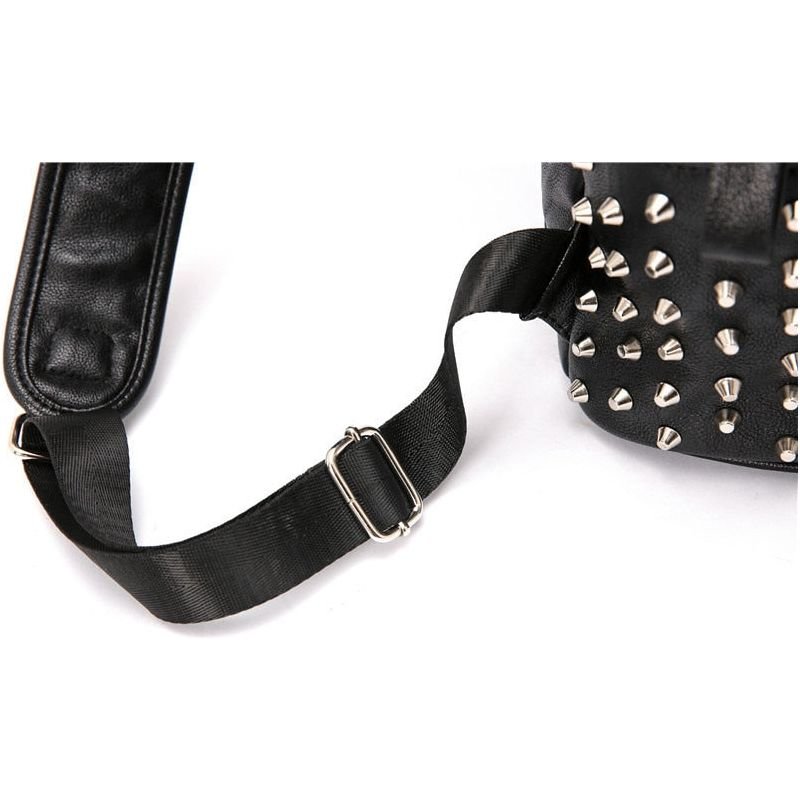 Pánske Batohy Batoh Na Zips Rivets Chic Handle - Čierna