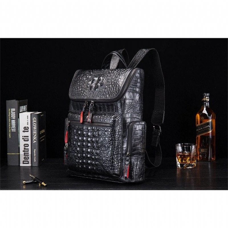 Pánske Batohy Exotic Zipper Softback Flap Backpack - Čierna