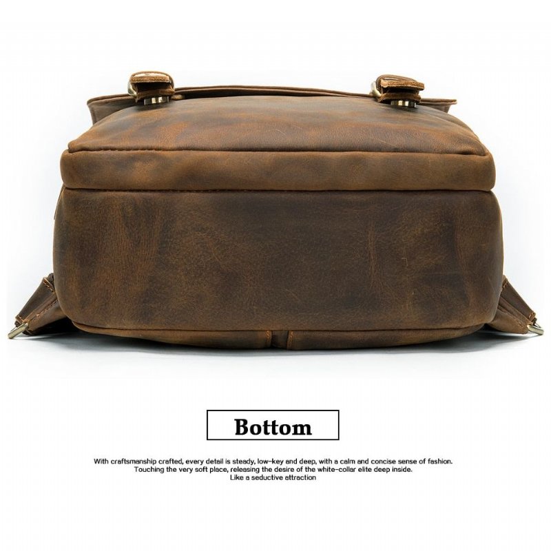 Pánske Batohy Vintage Luxury Air Cushion Kožený Batoh - Káva