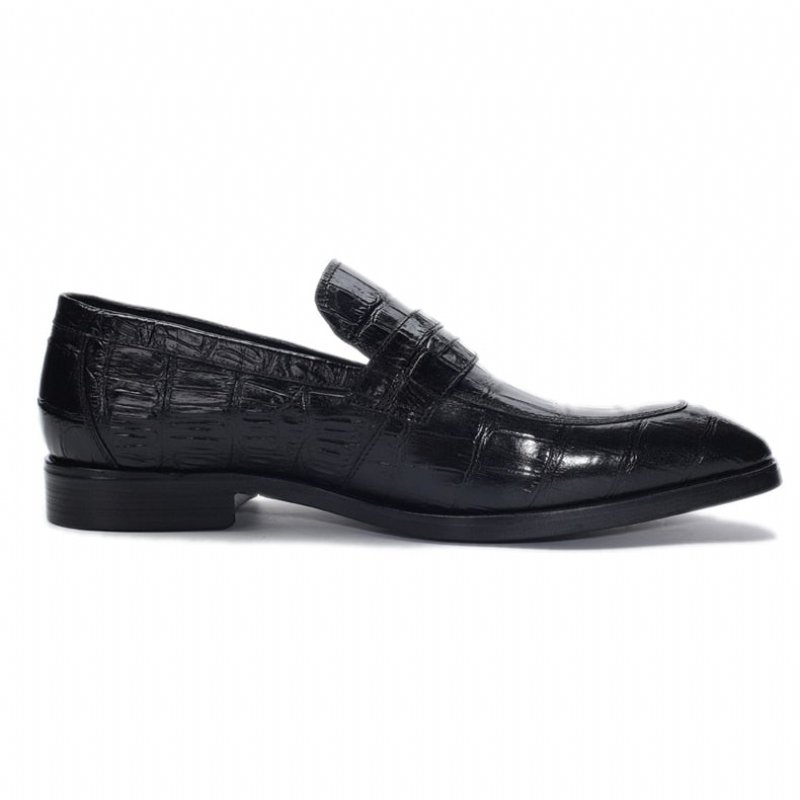 Pánske Formálne Topánky Exotic Texture Slip-on Brogue - Čierna