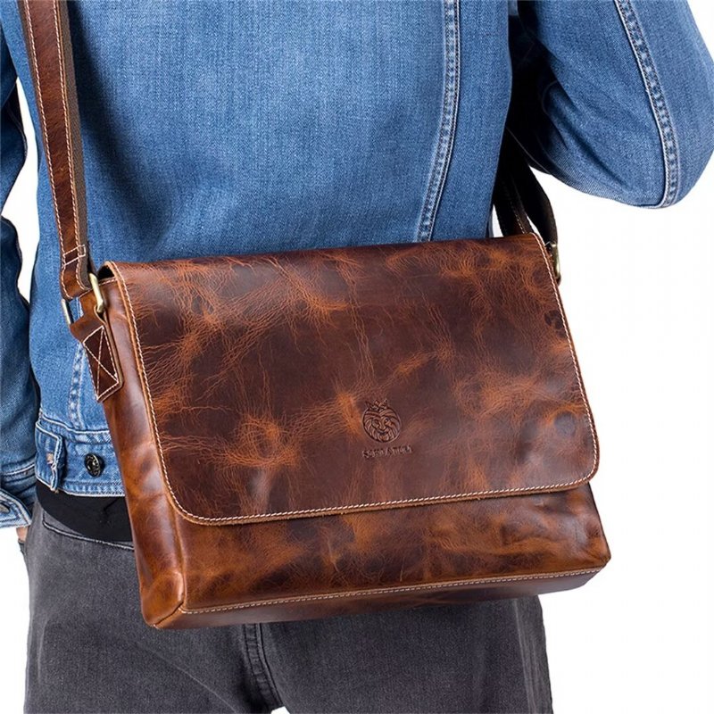 Pánske Kabelky Cez Rameno Aristocrat Urban Leather Portfolio - Hnedá