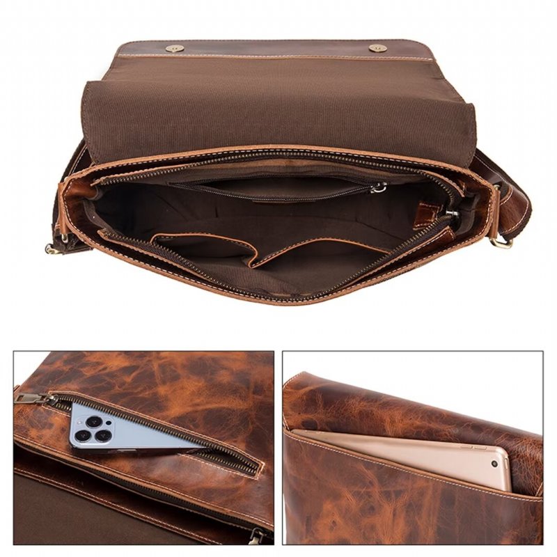 Pánske Kabelky Cez Rameno Aristocrat Urban Leather Portfolio - Hnedá