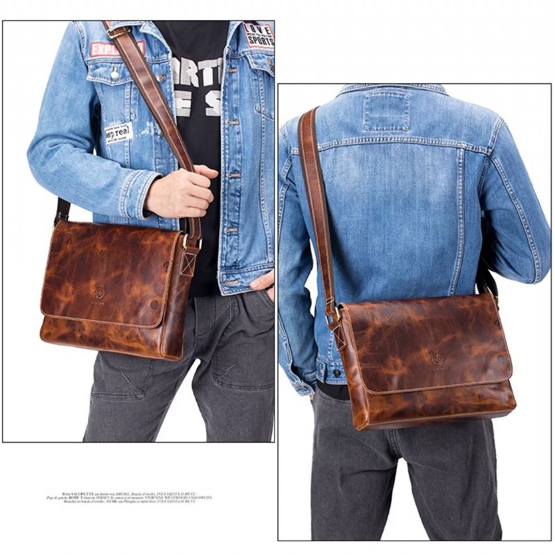 Pánske Kabelky Cez Rameno Aristocrat Urban Leather Portfolio - Hnedá