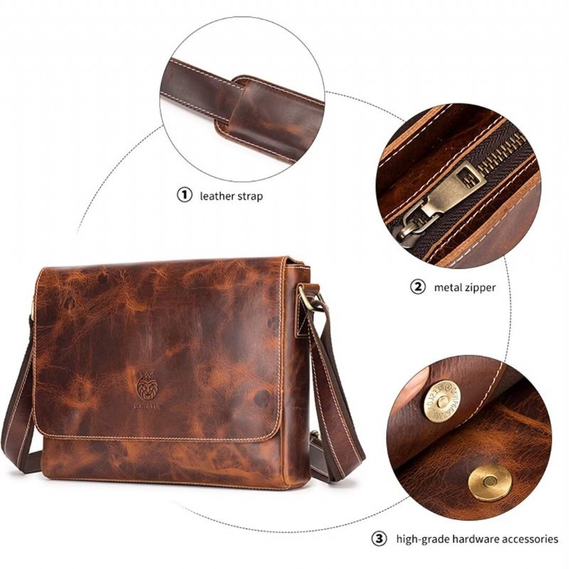 Pánske Kabelky Cez Rameno Aristocrat Urban Leather Portfolio - Hnedá