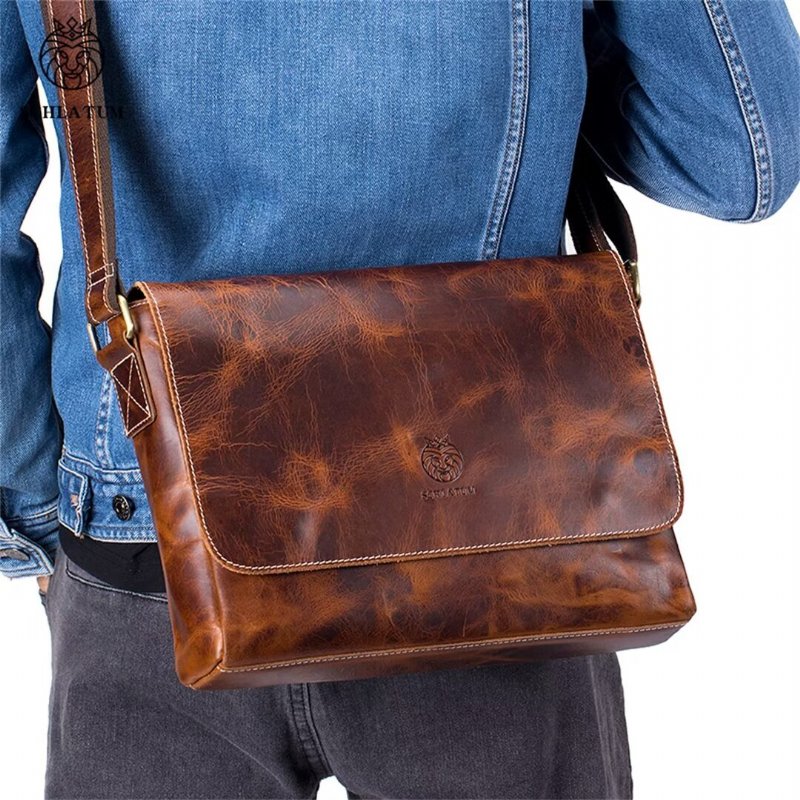 Pánske Kabelky Cez Rameno Aristocrat Urban Leather Portfolio - Hnedá