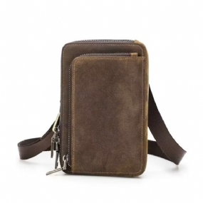 Pánske Kabelky Cez Rameno Elegantná Kabelka Crazy Horse Leather Vintage Crossbody