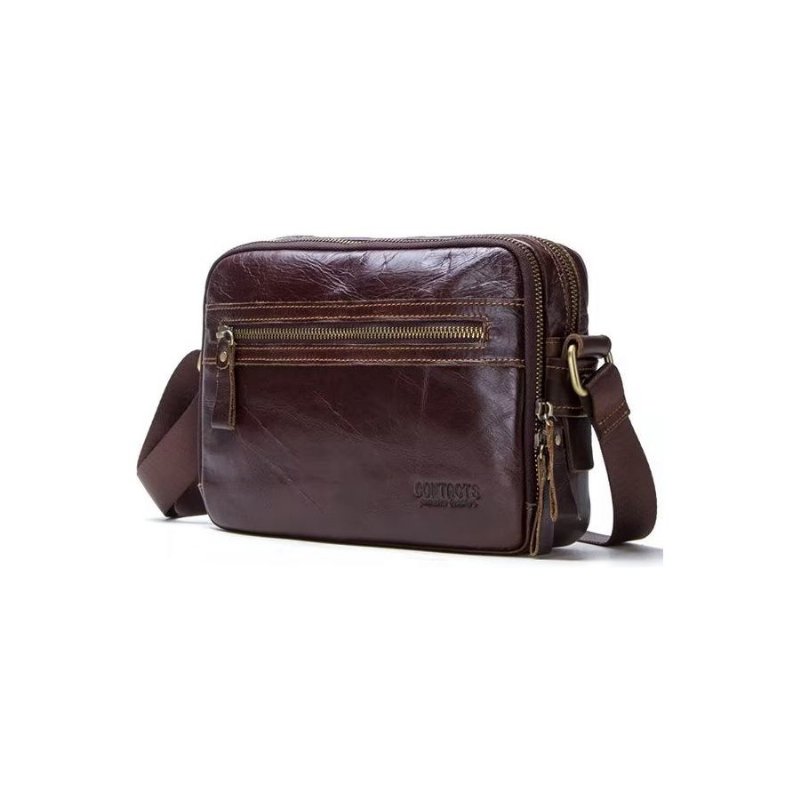 Pánske Kabelky Cez Rameno Elegantná Kompaktná Crossbody Kabelka Crazy Horse Leather