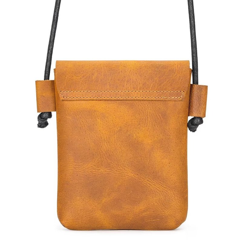 Pánske Kabelky Cez Rameno Luxusná Crossbody Kabelka Crazy Horse - Hnedá