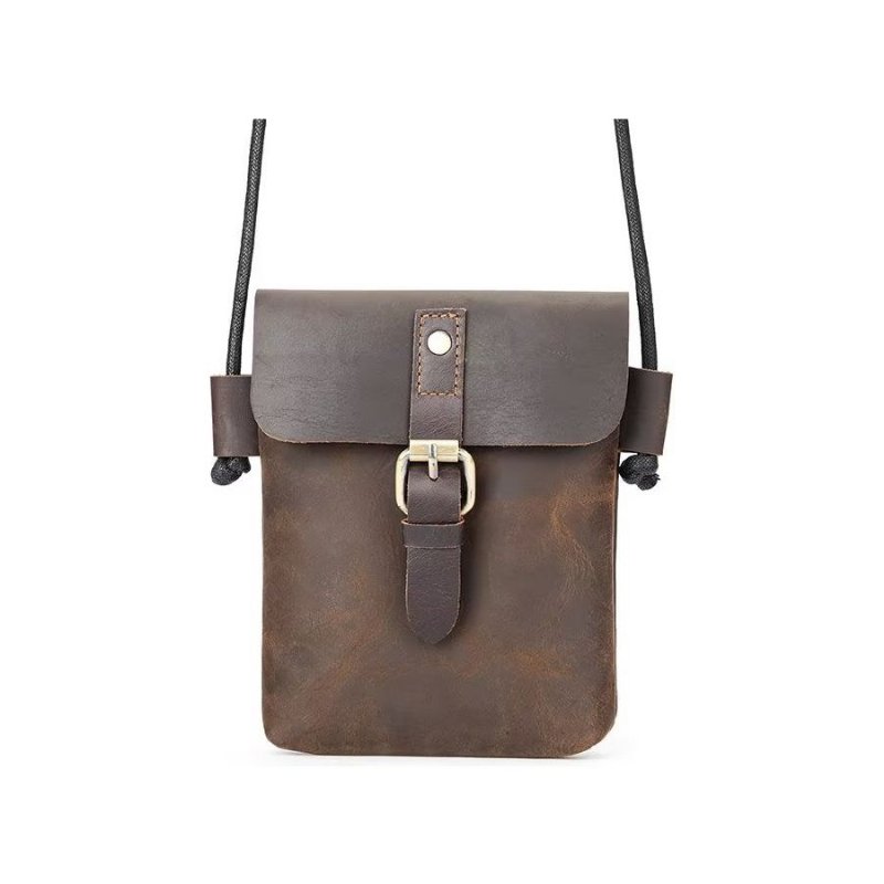 Pánske Kabelky Cez Rameno Luxusná Crossbody Kabelka Crazy Horse - Káva