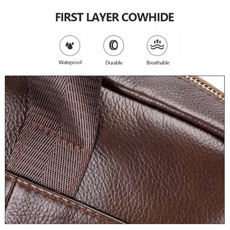 Pánske Kabelky Cez Rameno Regal Square Leather Portfolio - Červená Hnedá