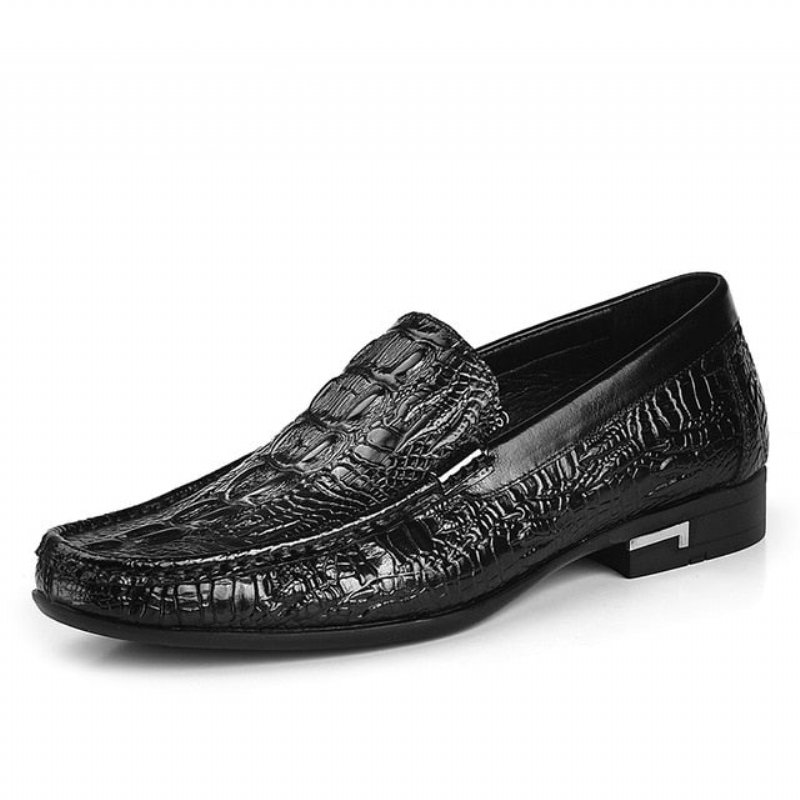 Pánske Mokasíny Allilux Exotic Leather Slip On Ležérne - Čierna