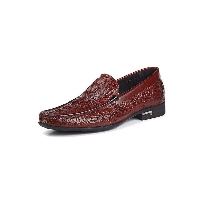 Pánske Mokasíny Allilux Exotic Leather Slip On Ležérne - Červená