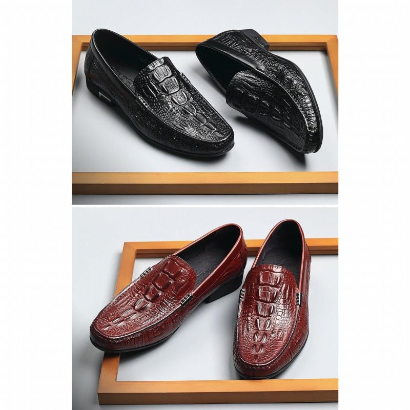 Pánske Mokasíny Allilux Exotic Leather Slip On Ležérne - Čierna