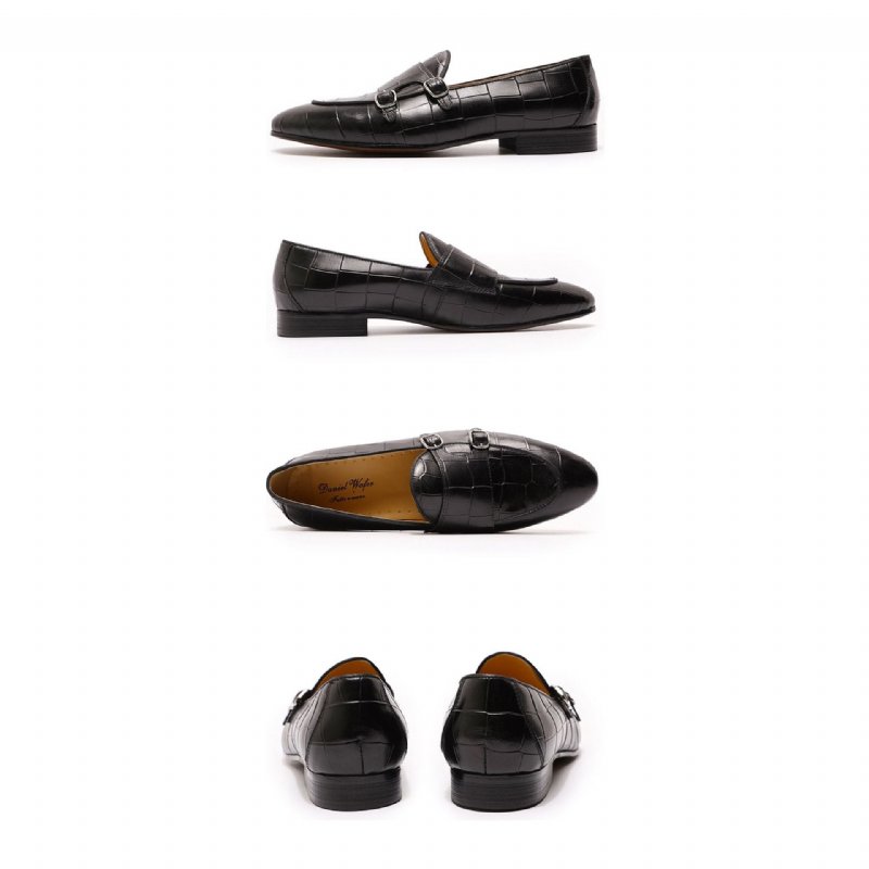 Pánske Mokasíny Alliluxe Exotic Slip On Loafers - Čierna