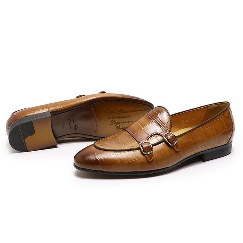 Pánske Mokasíny Alliluxe Exotic Slip On Loafers - Káva