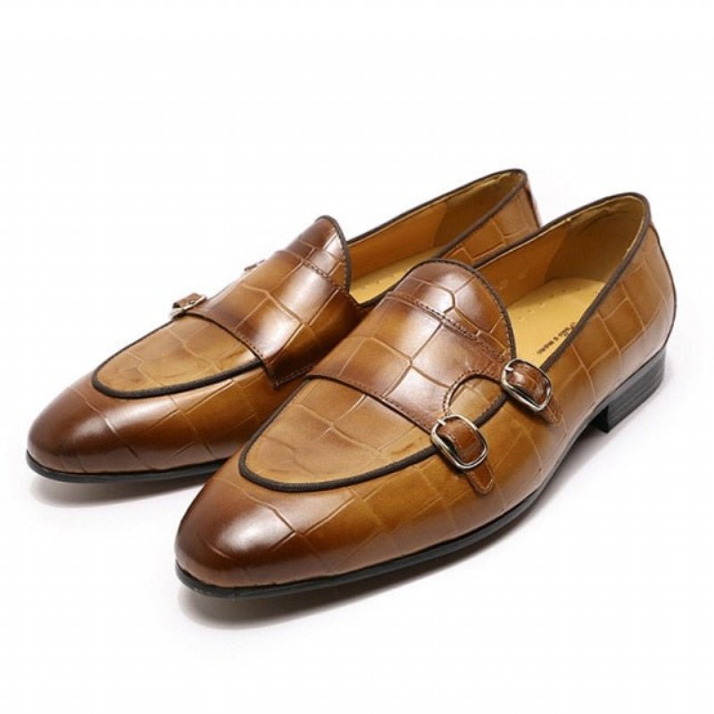 Pánske Mokasíny Alliluxe Exotic Slip On Loafers - Káva